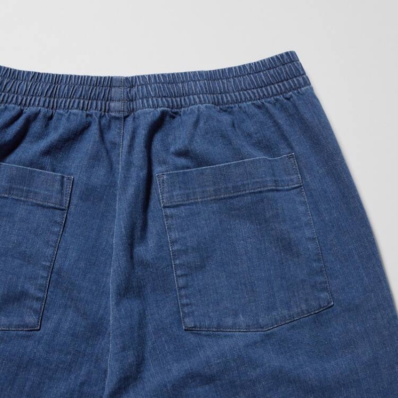 Pantalones Uniqlo Algodon Denim Relaxed Fit Ankle Length Hombre Azules | 1428VSXQO