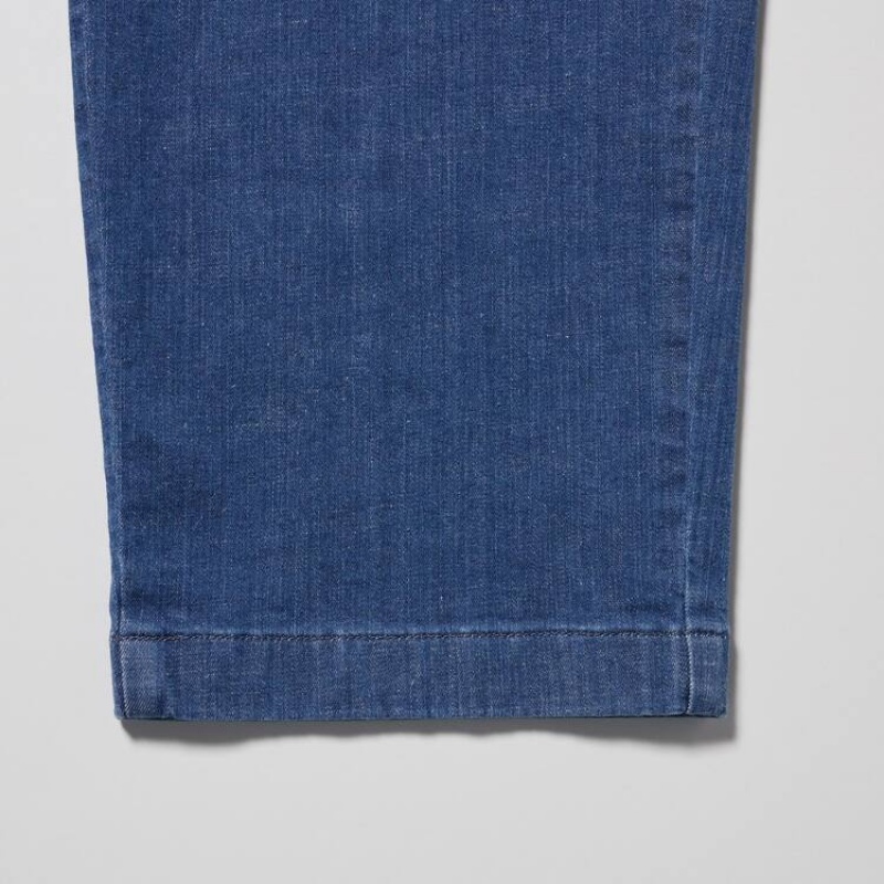 Pantalones Uniqlo Algodon Denim Relaxed Fit Ankle Length Hombre Azules | 1428VSXQO