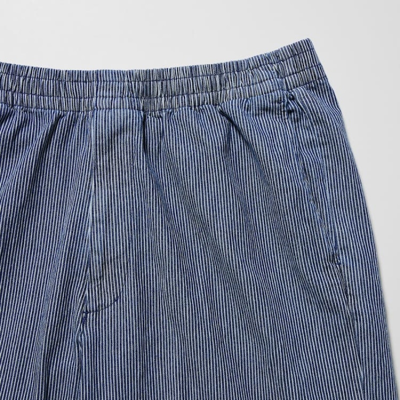 Pantalones Uniqlo Algodon Hickory Relaxed Fit Ankle Length Hombre Azules | 4908GOSTX