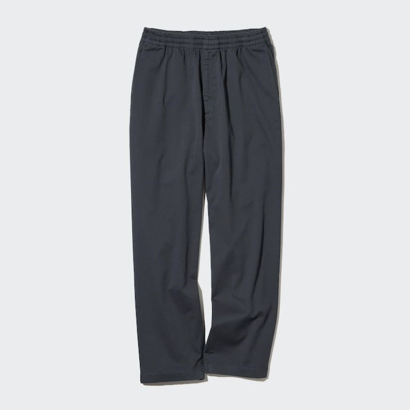 Pantalones Uniqlo Algodon Relaxed Fit Ankle Length Hombre Gris Oscuro | 7208WYCET