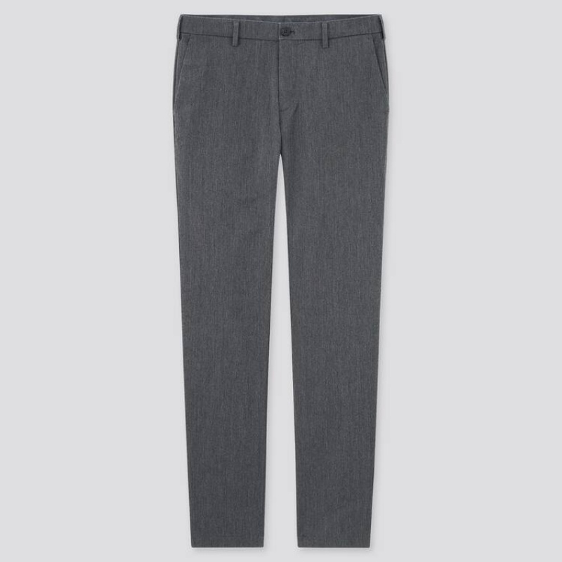 Pantalones Uniqlo Algodon Stretch Slim Fit Chinos (2021 Season) Hombre Gris | 1852UEHFO