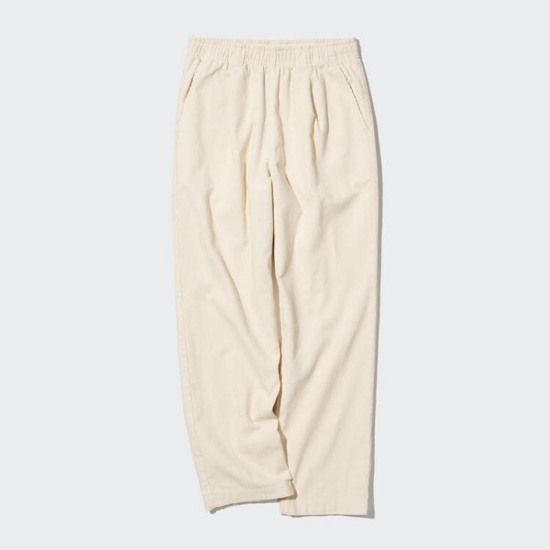 Pantalones Uniqlo Corduroy Relaxed Fit Ankle Length Mujer Beige | 7140GHOJL