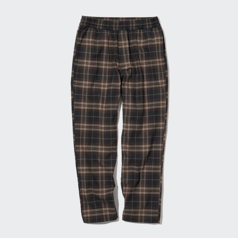 Pantalones Uniqlo Flannel Ankle Length Hombre Marrones | 4169ZOIUT