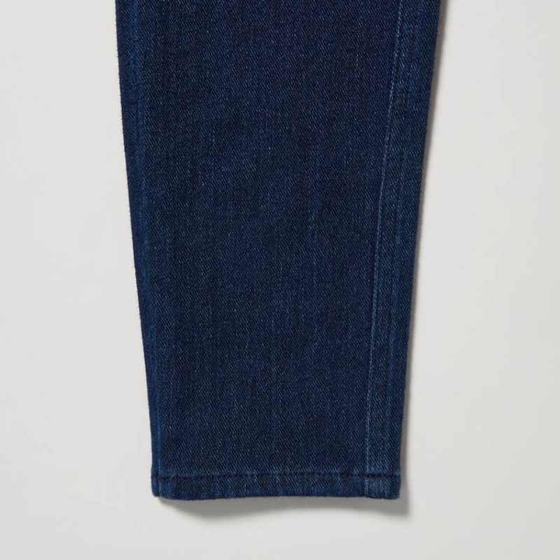 Pantalones Uniqlo Heattech Ultra Stretch High Rise Denim Thermal Mujer Azules | 2890FGMHV