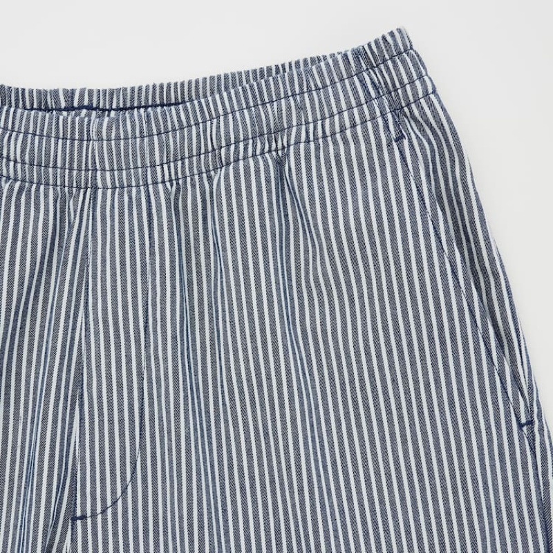 Pantalones Uniqlo Hickory Easy Relaxed Ankle Length Hombre Azules | 0239MYWKD