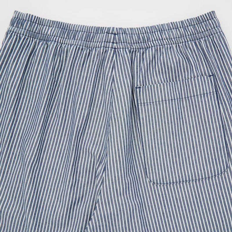 Pantalones Uniqlo Hickory Easy Relaxed Ankle Length Hombre Azules | 0239MYWKD