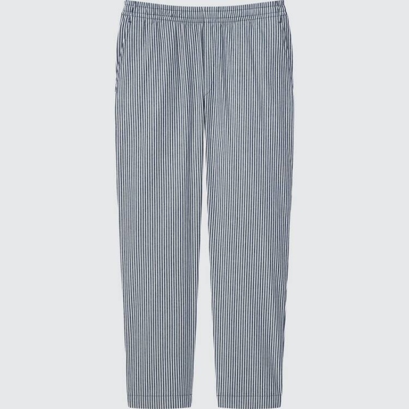 Pantalones Uniqlo Hickory Easy Relaxed Ankle Length Hombre Azules | 0239MYWKD