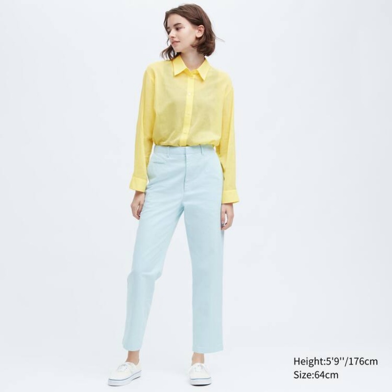 Pantalones Uniqlo Ines De La Fressange Algodon Chino Mujer Azules | 8390FHPQY