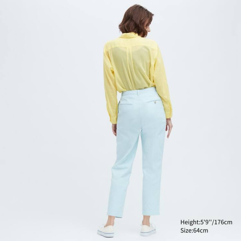 Pantalones Uniqlo Ines De La Fressange Algodon Chino Mujer Azules | 8390FHPQY