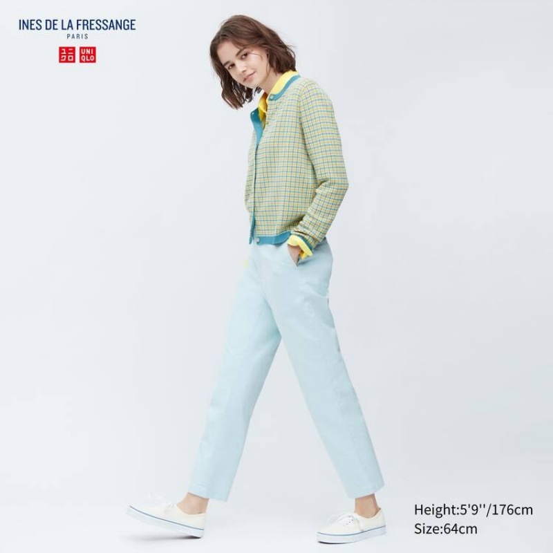 Pantalones Uniqlo Ines De La Fressange Algodon Chino Mujer Azules | 8390FHPQY