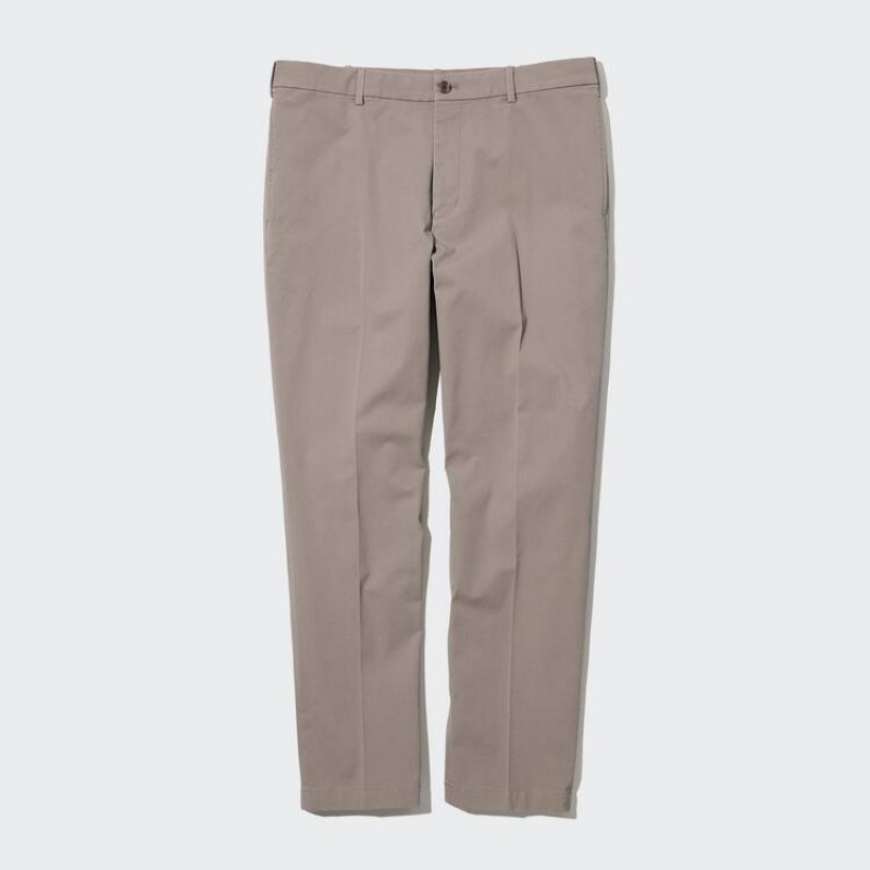 Pantalones Uniqlo Smart Algodon Ankle Length (Long) Hombre Beige | 7568JFWRL