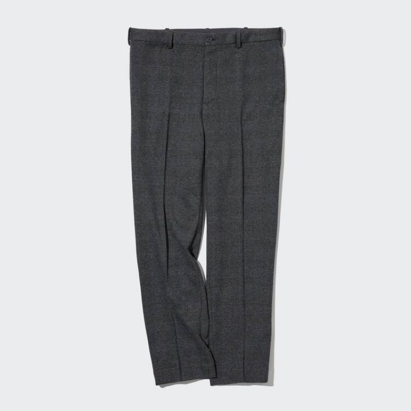 Pantalones Uniqlo Smart Glen Checked Ankle Length (Long) Hombre Gris | 8509NHMWB