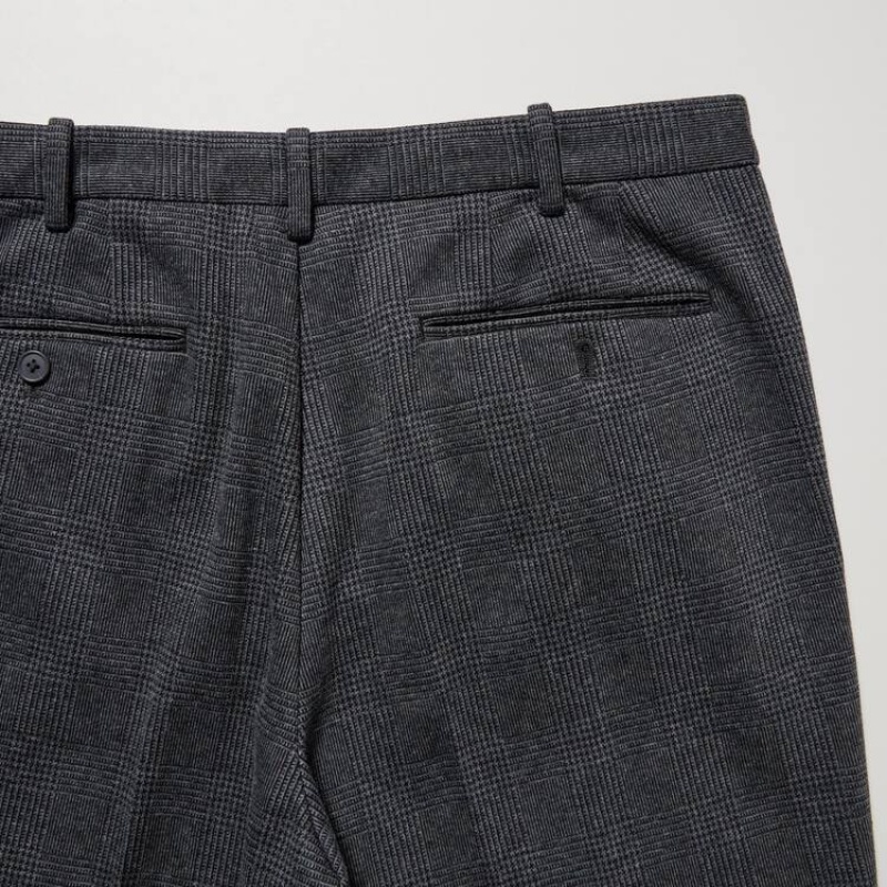 Pantalones Uniqlo Smart Glen Checked Ankle Length (Long) Hombre Gris | 8509NHMWB