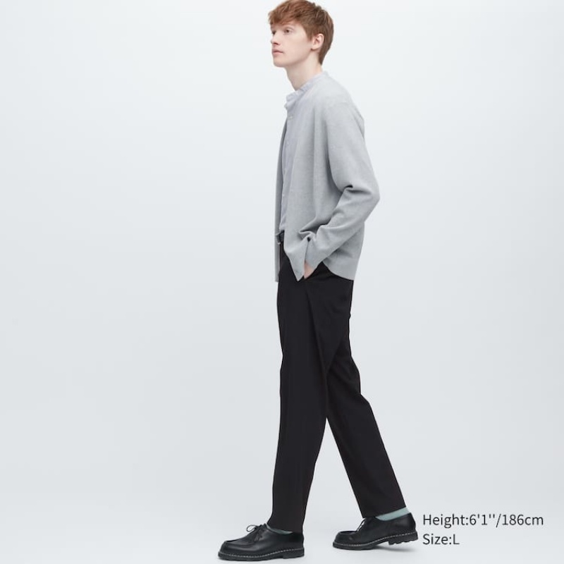 Pantalones Uniqlo Smart Lana-like Ankle Length (Long) Hombre Gris | 5284ETNPM