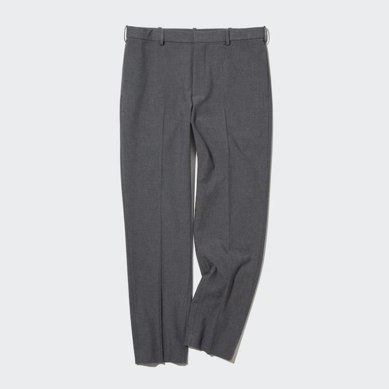 Pantalones Uniqlo Smart Lana-like Ankle Length (Long) Hombre Gris | 5284ETNPM