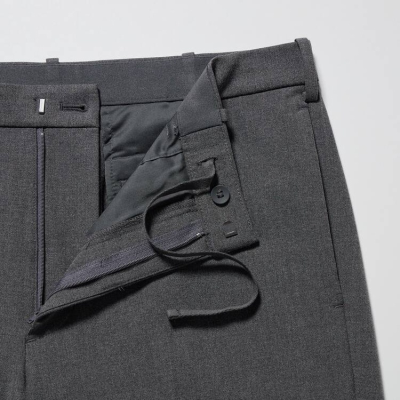 Pantalones Uniqlo Smart Lana-like Ankle Length (Long) Hombre Gris | 5284ETNPM