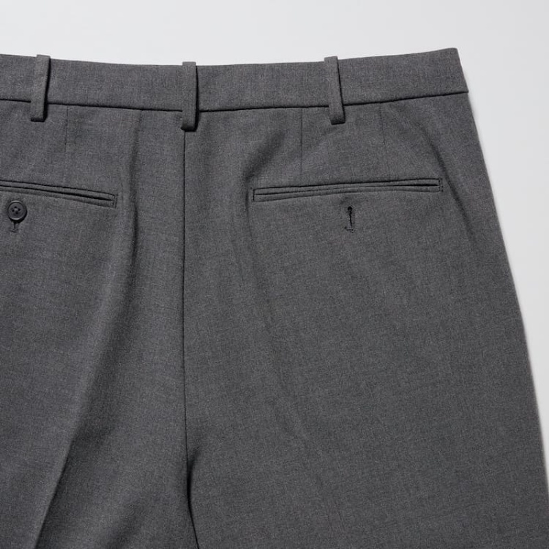 Pantalones Uniqlo Smart Lana-like Ankle Length (Long) Hombre Gris | 5284ETNPM