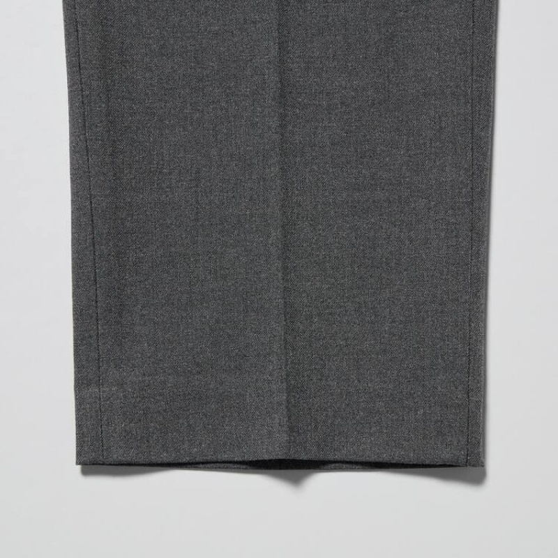 Pantalones Uniqlo Smart Lana-like Ankle Length (Long) Hombre Gris | 5284ETNPM