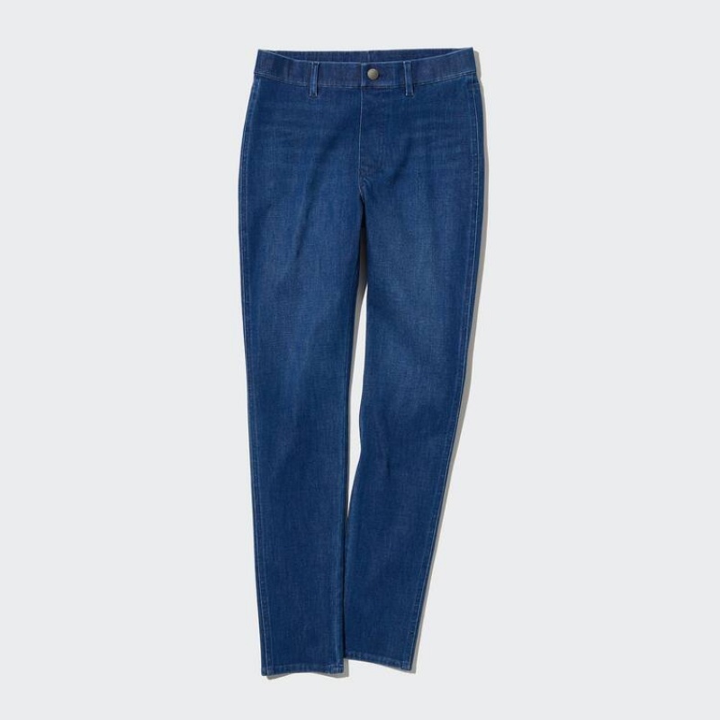 Pantalones Uniqlo Ultra Stretch Denim (Long) Mujer Azules | 9872NXSVK