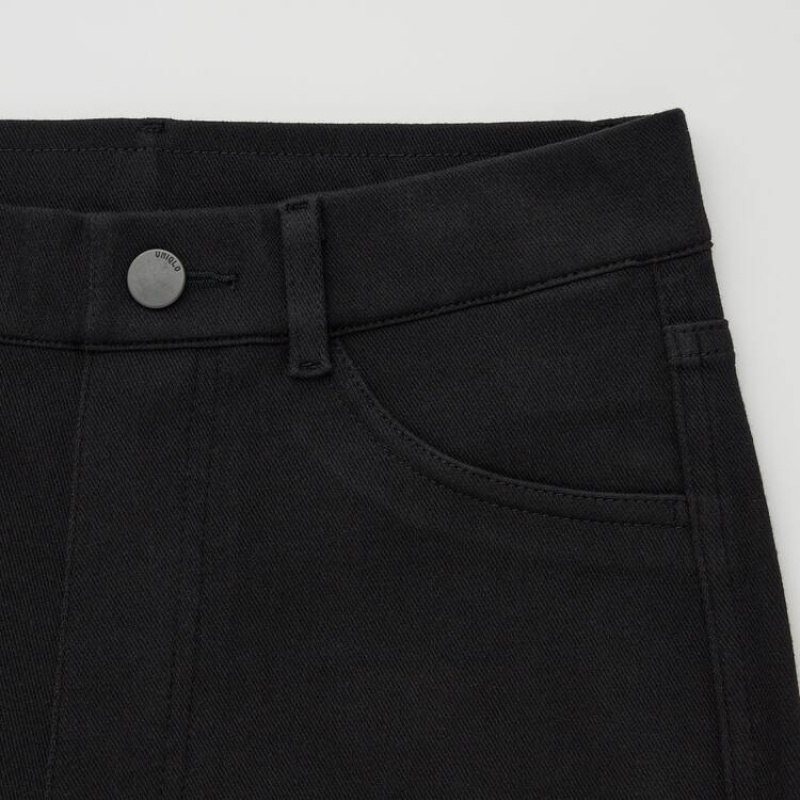 Pantalones Uniqlo Ultra Stretch High Rise Cropped Fit Mujer Negras | 1975RXCIU