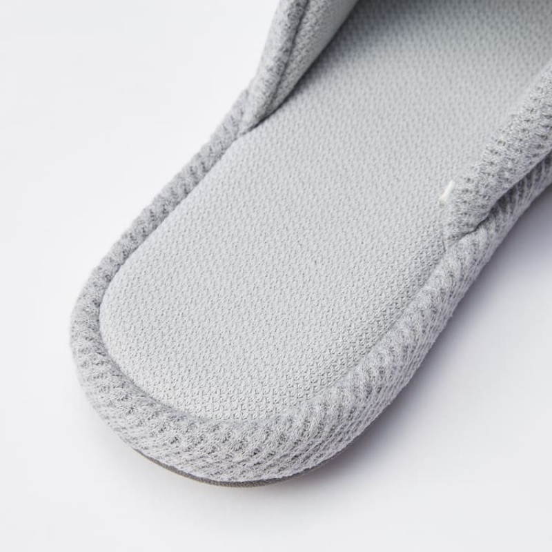 Pantuflas Uniqlo Open Puntera Waffle Hombre Gris | 4286ELUQI