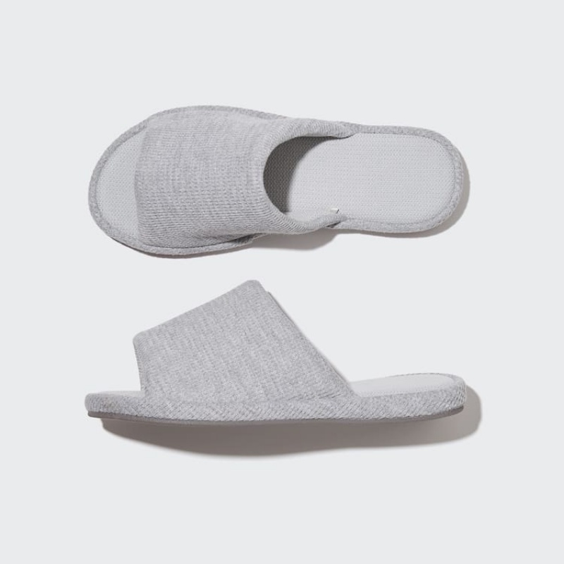 Pantuflas Uniqlo Open Puntera Waffle Hombre Gris | 4286ELUQI