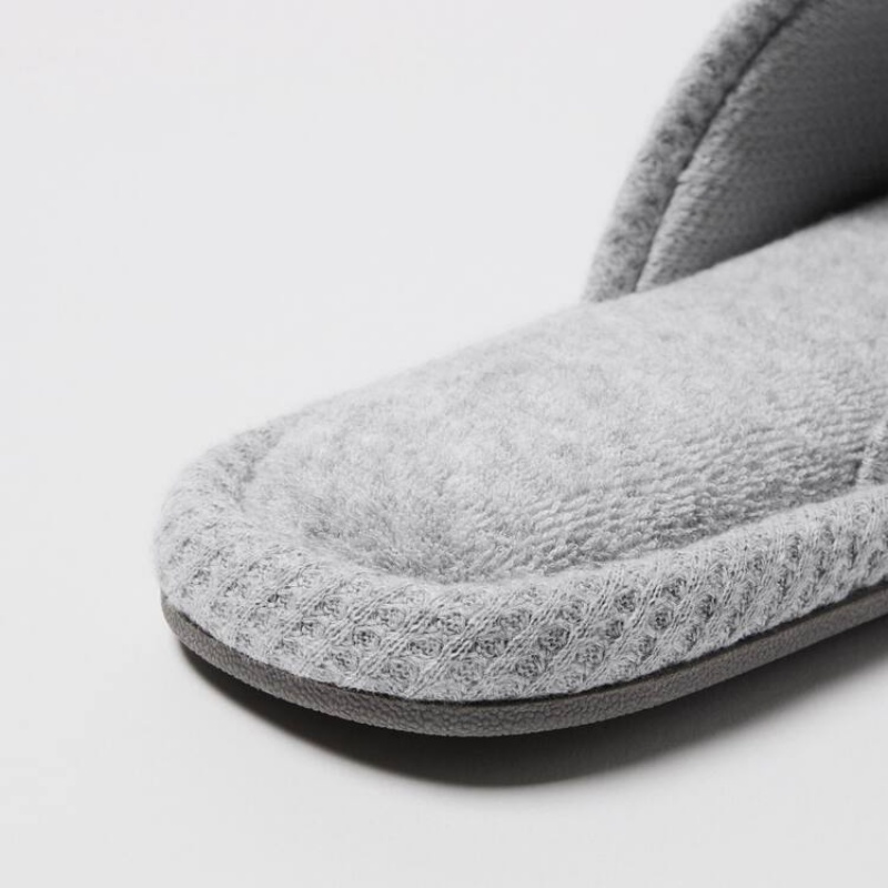 Pantuflas Uniqlo Open Puntera Waffle Mujer Gris | 3142LJCOT