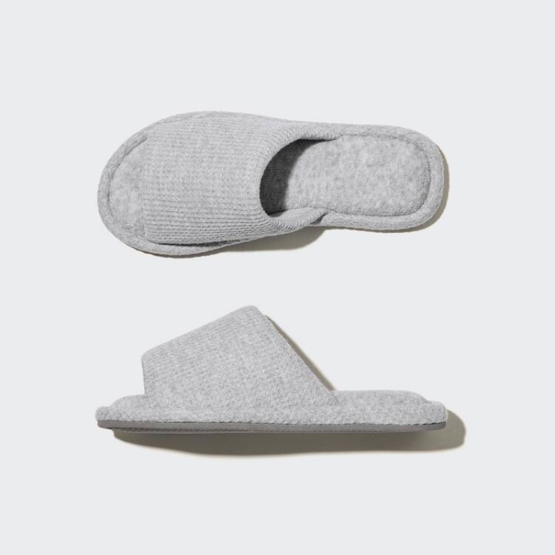 Pantuflas Uniqlo Open Puntera Waffle Mujer Gris | 3142LJCOT