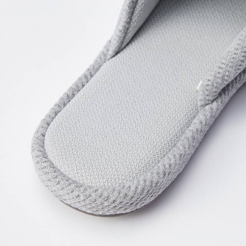 Pantuflas Uniqlo Open Puntera Waffle Mujer Gris | 5190EQGVC