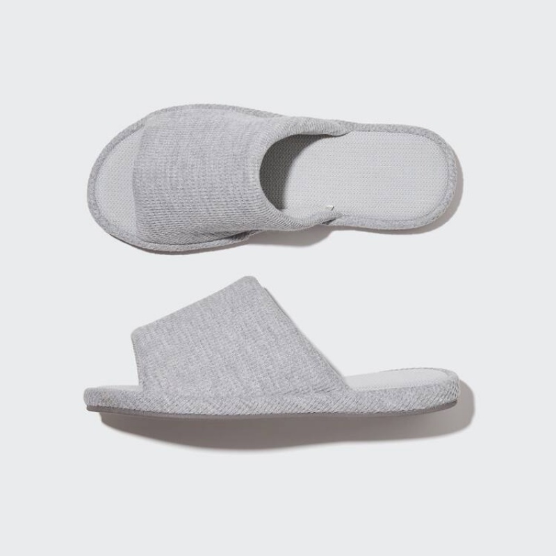 Pantuflas Uniqlo Open Puntera Waffle Mujer Gris | 5190EQGVC