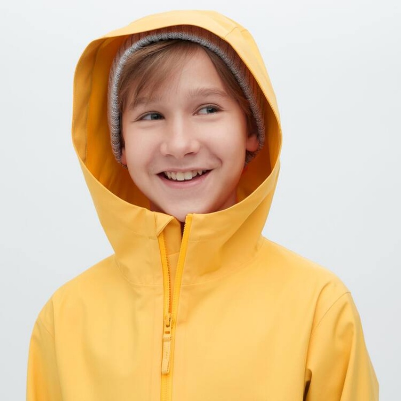 Parka Uniqlo Blocktech Encapuchado Niños Amarillo | 8127TSQGB