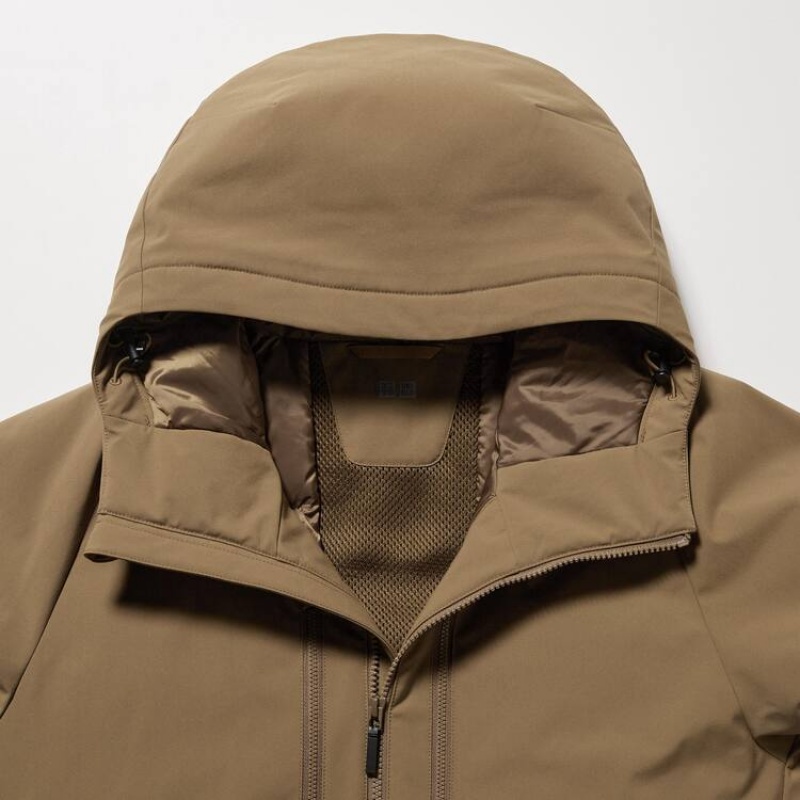 Parka Uniqlo Híbrido Down 3d Cut Hombre Marrones | 5746TRIDH