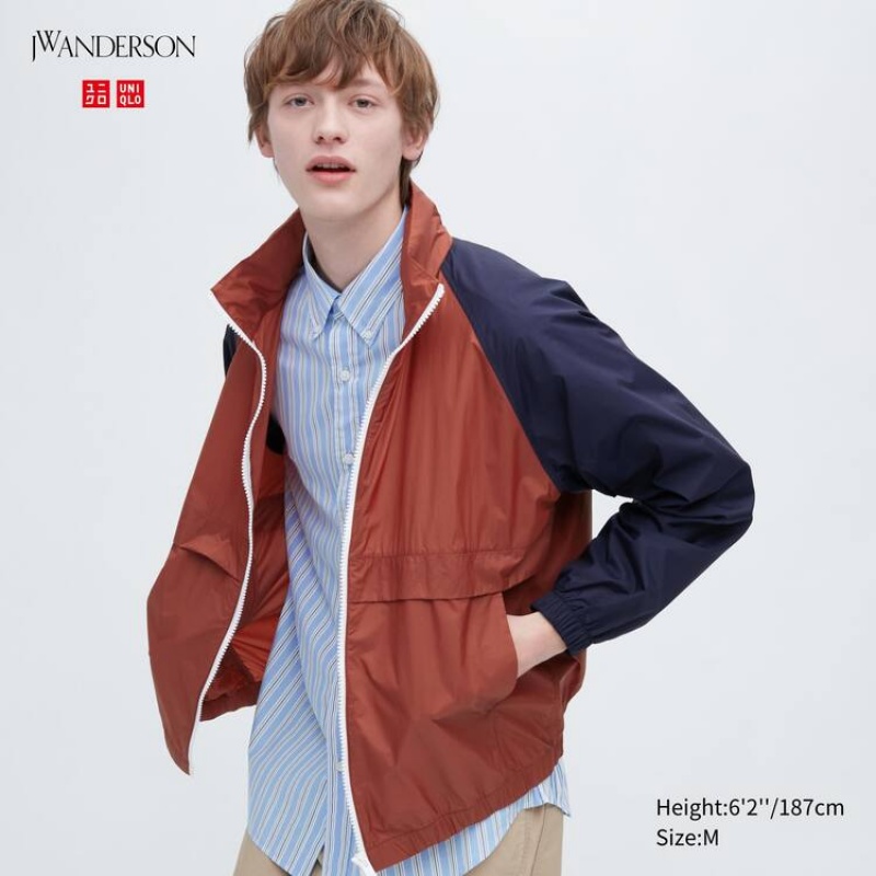 Parka Uniqlo Jw Anderson Colour Block Uv Protection Hombre Rojas | 6051CGWNI