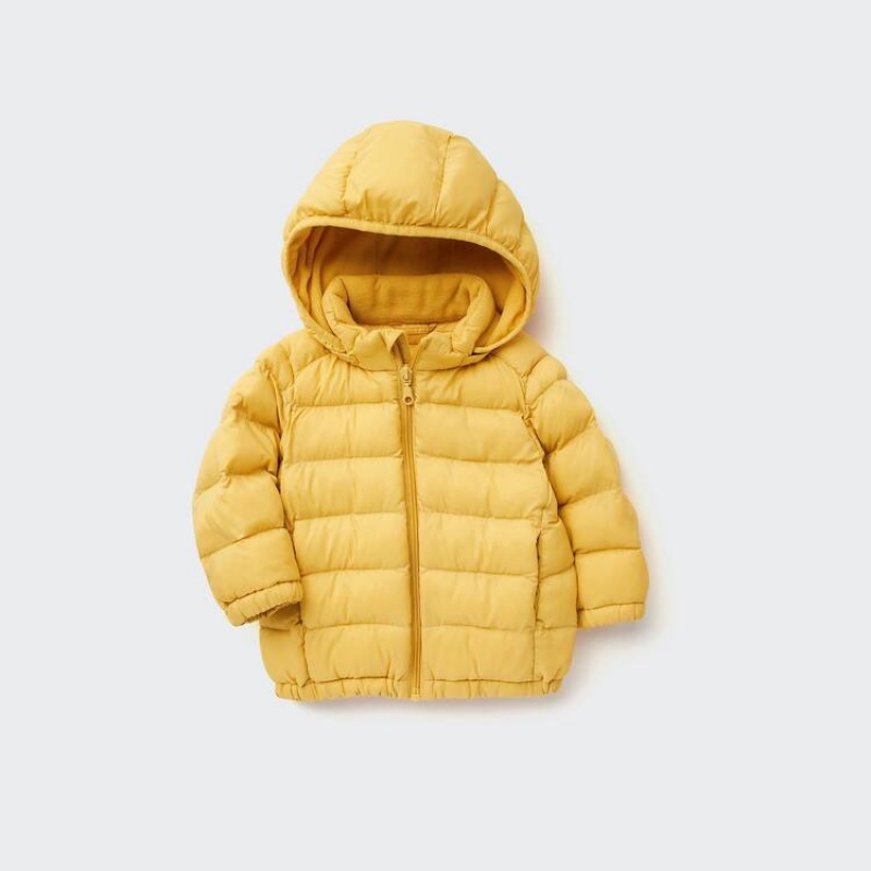 Parka Uniqlo Light Warm Acolchado Washable Zipped Bebe Amarillo | 4087XHALY