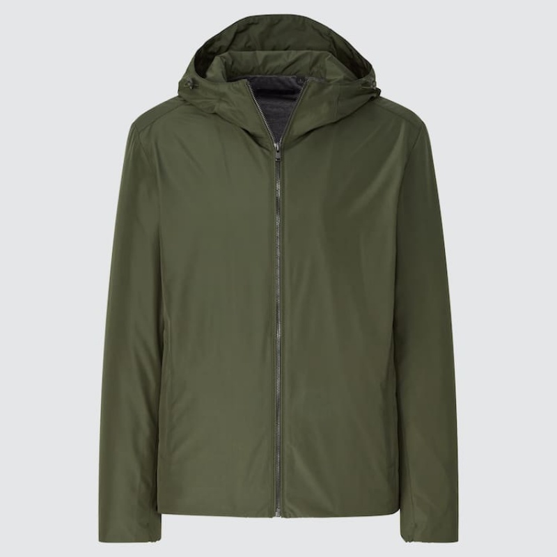 Parka Uniqlo Smooth Jersey Forro Hombre Verde Oscuro | 4560CFGUT