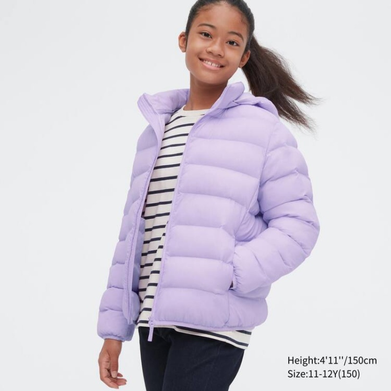 Parka Uniqlo Warm Acolchado Washable Encapuchado Niños Moradas | 0653PWEQR