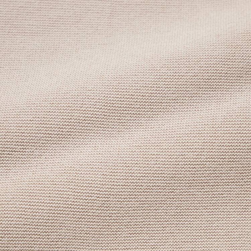 Prendas De Punto Uniqlo 3d Knit Seamless Algodon Crew Neck Mujer Beige | 3805LSAHD