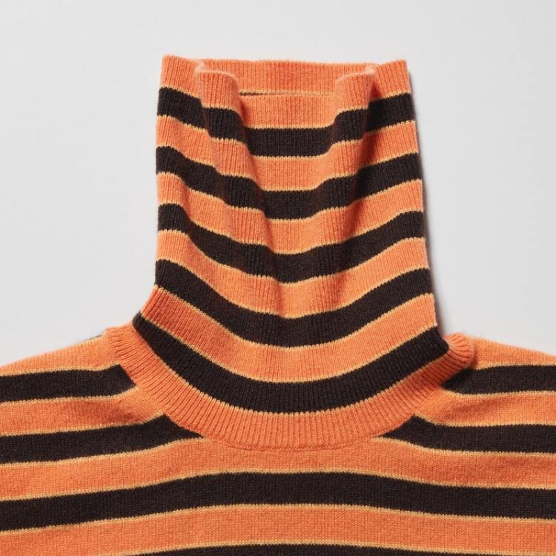 Prendas De Punto Uniqlo Marni Cashmere A Rayas Turtleneck Mujer Naranjas | 7218VMERT