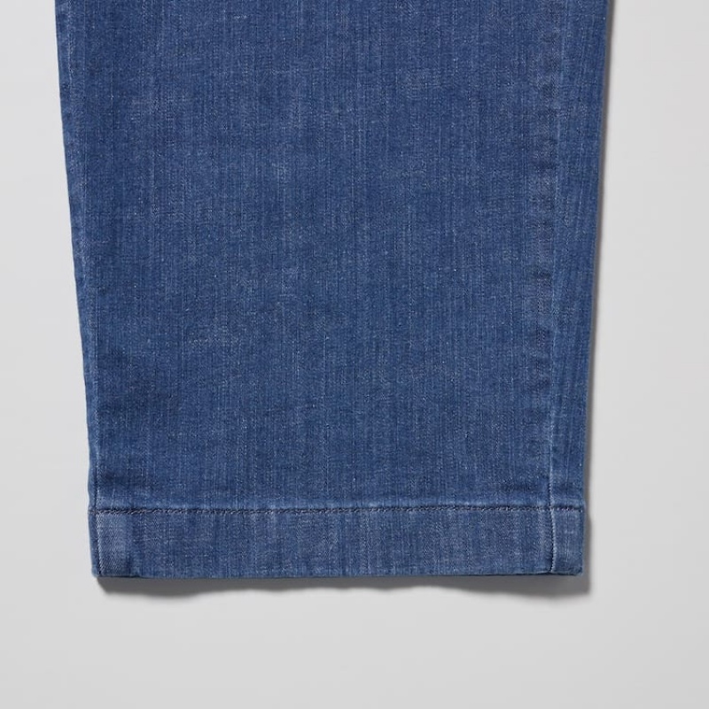 Ropa De Casa Uniqlo Algodon Denim Relaxed Fit Ankle Length Hombre Azules | 7462FBRGL