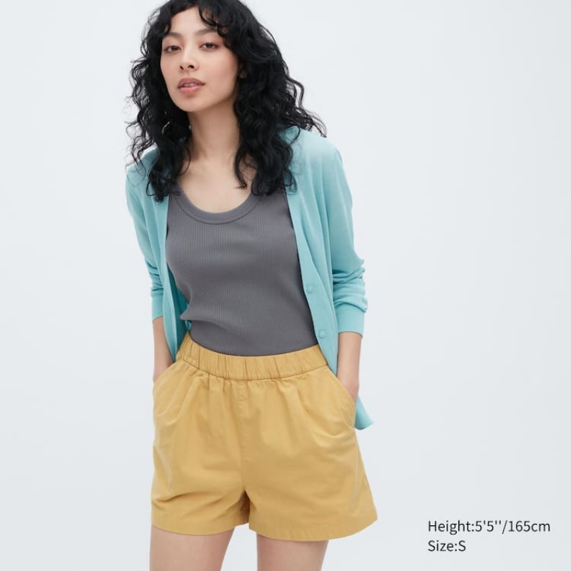 Ropa De Casa Uniqlo Algodon Easy Mujer Amarillo | 5963QCZAH