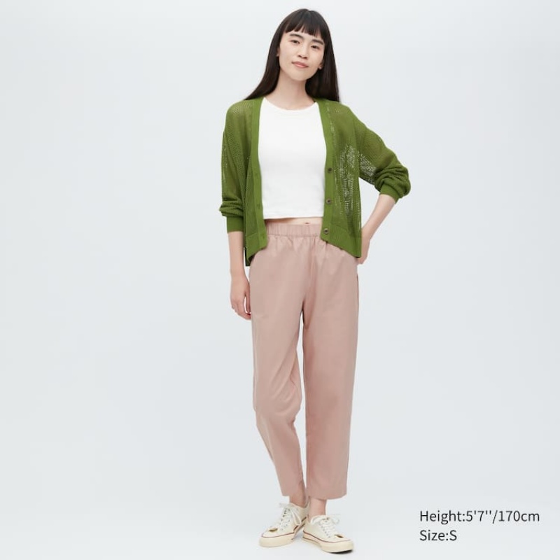 Ropa De Casa Uniqlo Algodon Relaxed Fit Ankle Length Mujer Rosas | 5134LMKWE