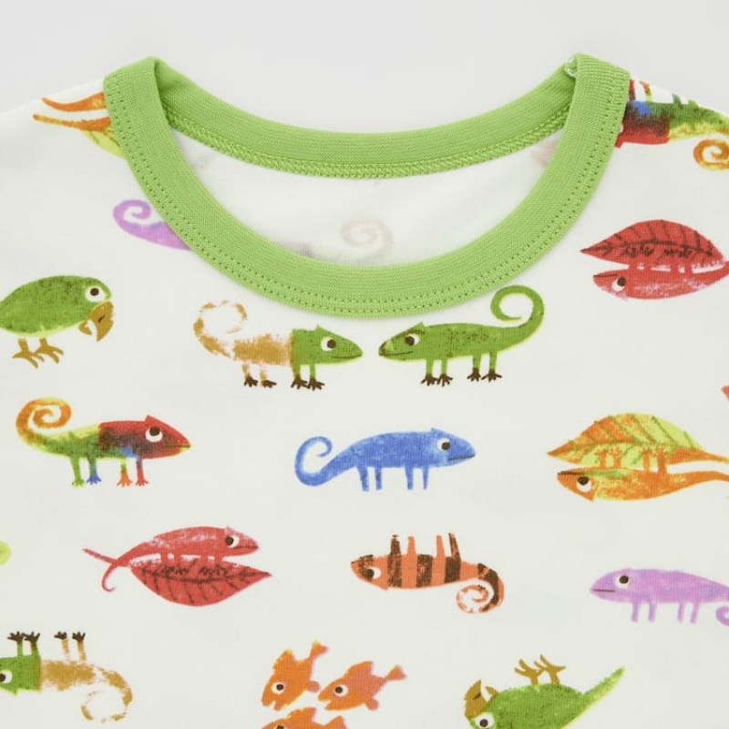 Ropa De Casa Uniqlo Dry Picturebook Ut Corta Sleeved Bebe Verde | 9804HDYQU