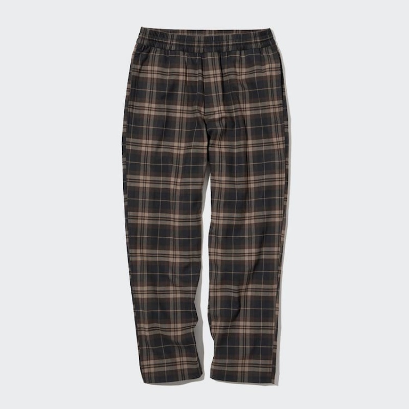 Ropa De Casa Uniqlo Flannel Ankle Length Hombre Marrones | 8561UBKGS