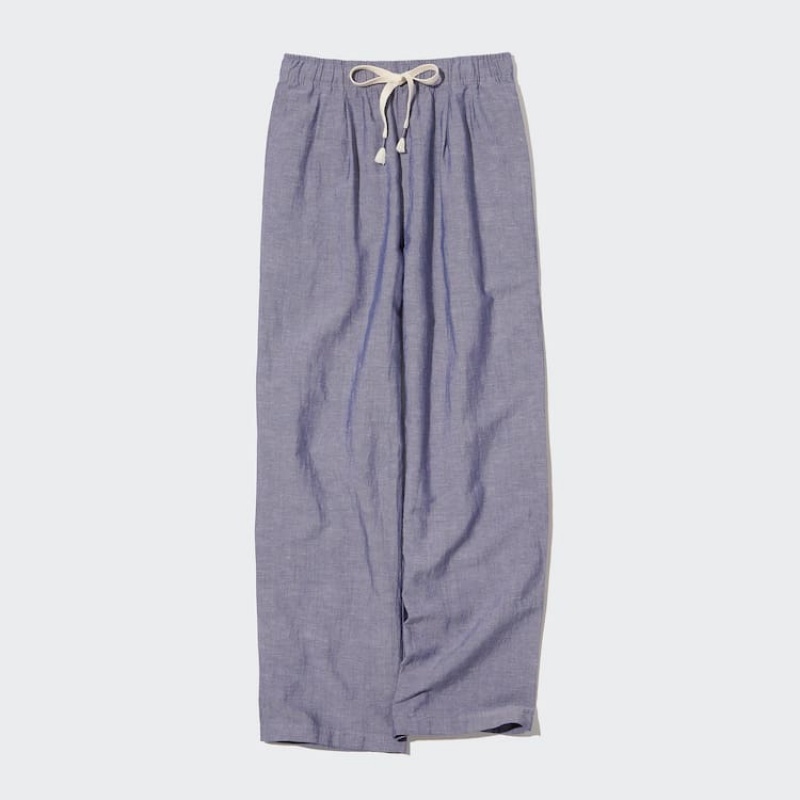 Ropa De Casa Uniqlo Linen Blend Easy Mujer Gris | 7920WCVOL