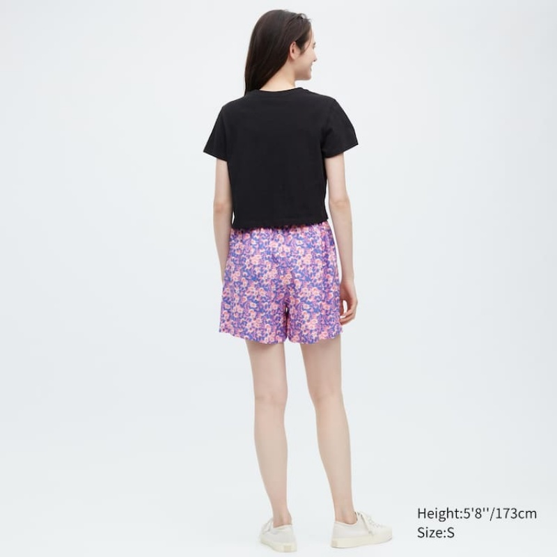 Ropa De Casa Uniqlo Rayon Easy Printed Mujer Rosas | 5176SZJTM