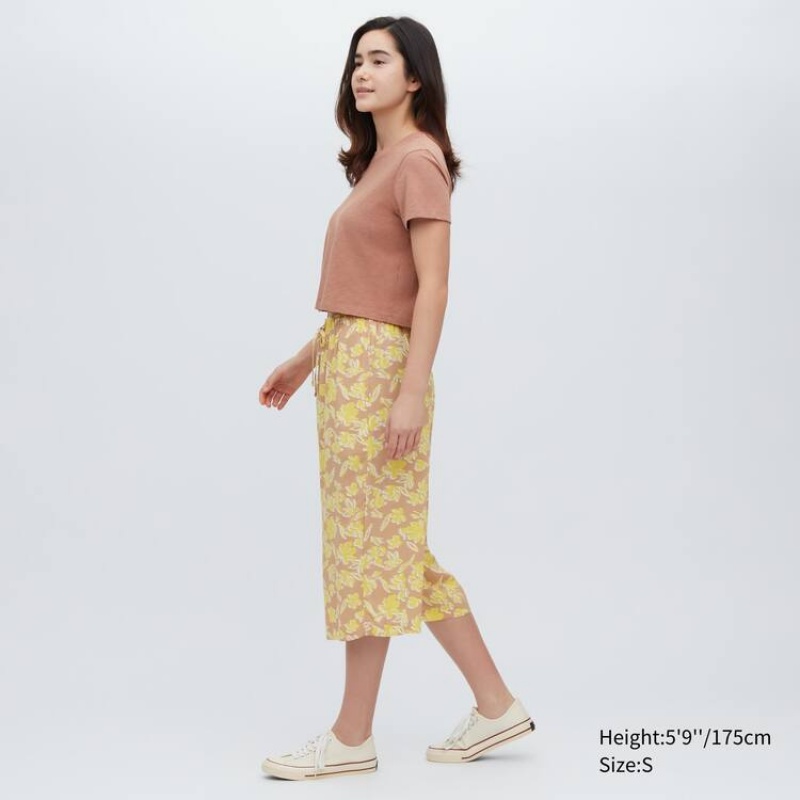 Ropa De Casa Uniqlo Relaco 3/4 Mujer Amarillo | 4398XBDRY