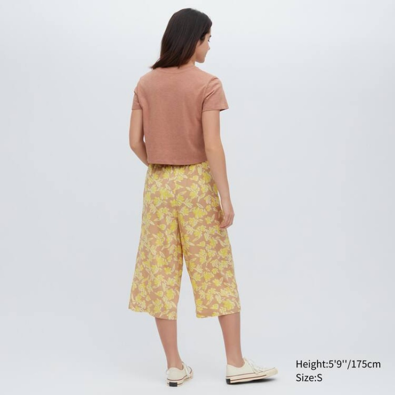 Ropa De Casa Uniqlo Relaco 3/4 Mujer Amarillo | 4398XBDRY