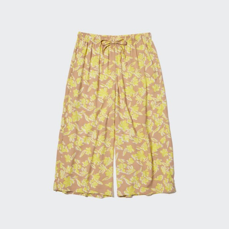 Ropa De Casa Uniqlo Relaco 3/4 Mujer Amarillo | 4398XBDRY