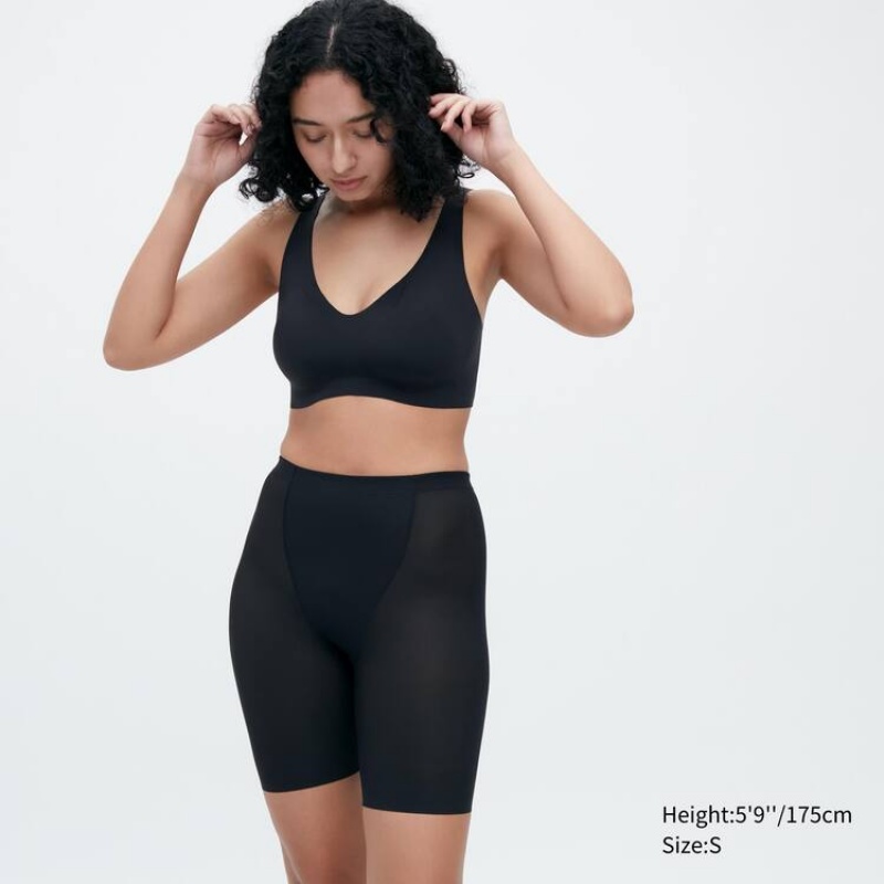 Ropa Interior Uniqlo Airism Body Silhouette Shaper Half Mujer Negras | 9703TMNUJ