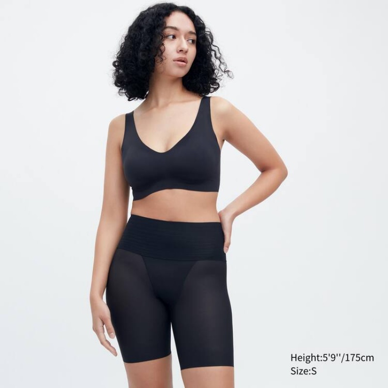 Ropa Interior Uniqlo Airism Body Silhouette Shaper Half Mujer Negras | 0517KLMXZ